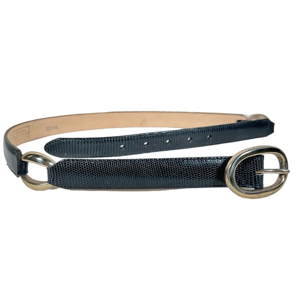 BRIGHTON CLASSICS Vintage Y2K Croc Embossed Leather Belt - Picture 1 of 9